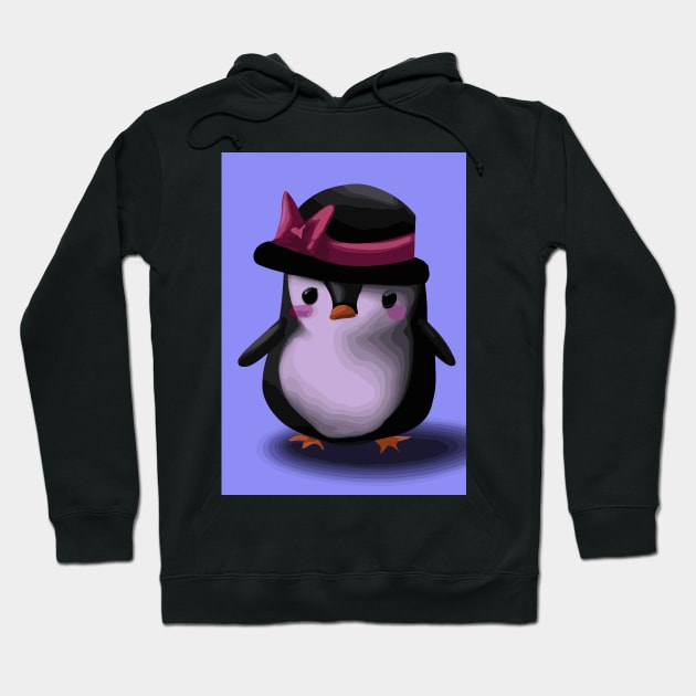 Penguin with Cute Pink Hat Hoodie by maxcode
